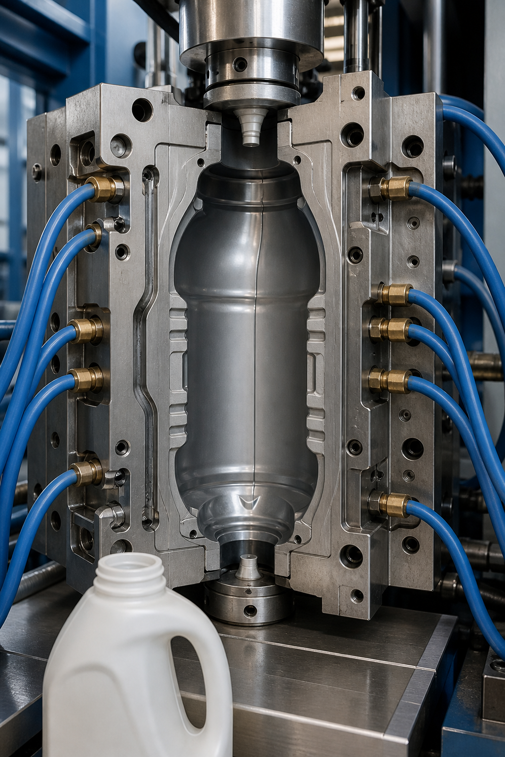 Últimos blogs da empresa sobre Blow Mold Cooling: How Cooling Design Affects Cycle Stability and Container Quality