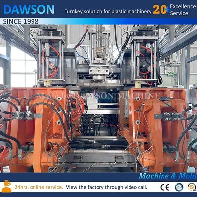 Máquina de Fabricação de Recipientes de Dupla Estação com Aquecimento por Parafuso de 13,8kw para Moldagem por Sopro e Extrusão de Garrafas Plásticas de PE para Pesticidas