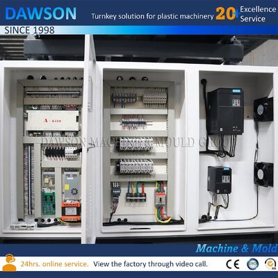 Máquina de moldagem por sopro de extrusão HDPE de estação dupla para garrafas, relação L/D do parafuso 24, projetada para a fabricação de garrafas de leite de 1,5L