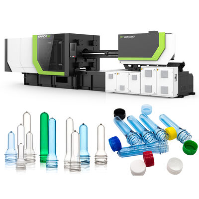 Máquina de moldagem por injecção de preforma de PET horizontal com capacidade de plastificação de 543 g/s para alta produtividade