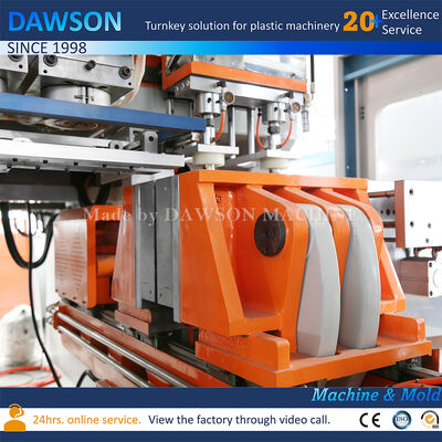 Máquina de moldagem por sopro de garrafas de detergente para a roupa Hdpe totalmente elétrica de 5L com três cabeças de moldagem por sopro e extrusão