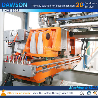 Máquina de moldagem por sopro de garrafas de detergente para a roupa Hdpe totalmente elétrica de 5L com três cabeças de moldagem por sopro e extrusão