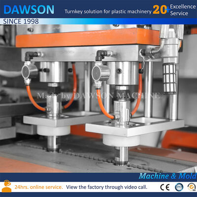 Máquina de moldagem por sopro de garrafas de detergente para a roupa Hdpe totalmente elétrica de 5L com três cabeças de moldagem por sopro e extrusão